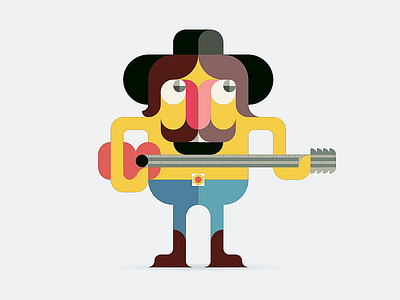 Amigo funny illustration love mexican musician sticker
