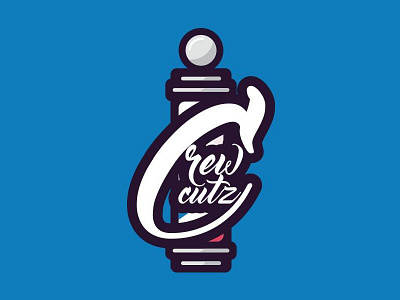 Crew Cutz barber barbers barbershop branding crew cuts logo store pole