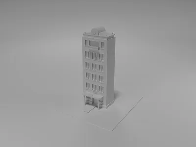 3D Hotel Model 3d blender c4d hotel low model poly