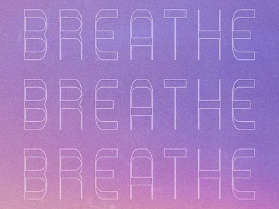 Breathe custom font glyphs gradient lettering outline pink purple typography