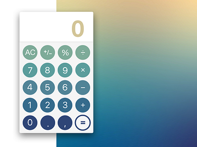 Calculator - Daily UI #004 004 dailyui dailyui004 gradient interface ui