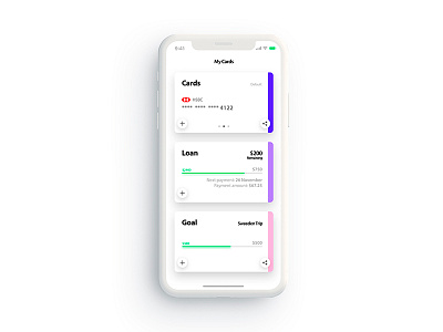 My Cards app cards concept design doal interface iphone loan mobile share ui ux