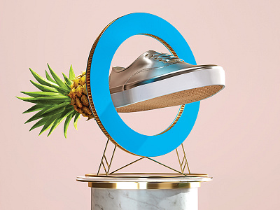 Globus Pineapple ad circle octane pinapple print render vans