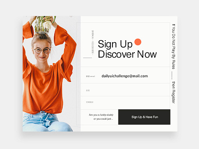 Daily UI / Sign Up Form 001 dailyui experiment orange register signup taipei taiwan