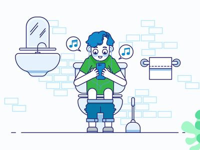 Toilet boy design graphics illustration motiongraphics