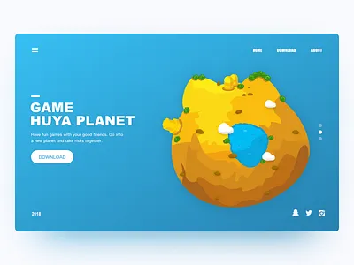 planet web design blue game plaent product ui vintage web website