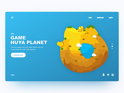planet web design blue game plaent product ui vintage web website