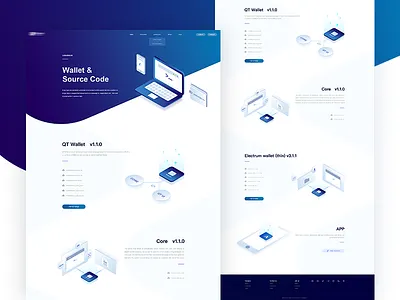 Blockchain website 2.5d bitcoin blockchain crypto design ethereum ico isometric landing payment ui website