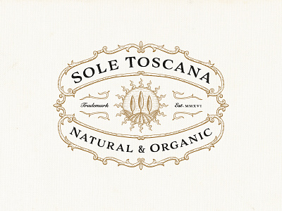 Sole Toscana cosmetics farm hand drawn illustration luxury natural organic ornaments sophisticated victorian vintage vintage modern