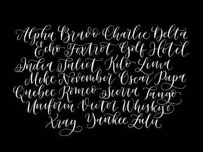 UK Phonetic Alphabet calligrapher calligraphy hand letting hand written lettering monochrome phonetics