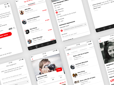 Fotowoo Photography Marketplace interface ios onboarding photography simple ui ux