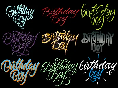 Birthday Boy calligraphy freehand handwriting handwritten kaligrafia lettering logo logotype powerscripts script typografia typography