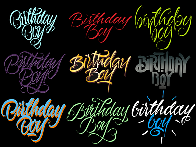 Birthday Boy calligraphy freehand handwriting handwritten kaligrafia lettering logo logotype powerscripts script typografia typography