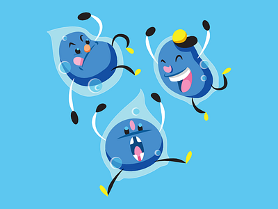 Water drops board game character design graphic design illustration