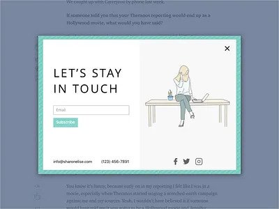 Subscribe Lightbox blog contact design email followers illustration interaction lightbox social subscribe ui ux