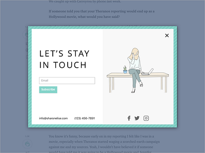 Subscribe Lightbox blog contact design email followers illustration interaction lightbox social subscribe ui ux
