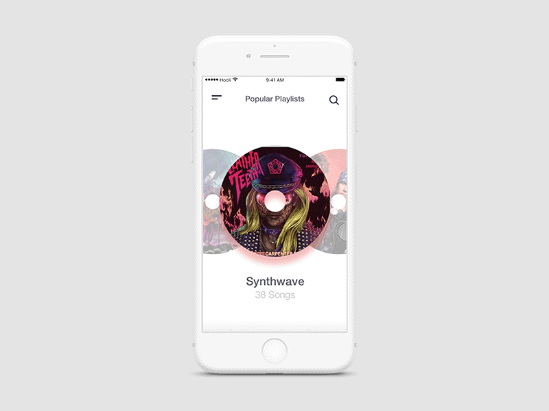 Playlist App Interaction interaction minimal music music app playlist practice principle ui ux