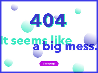 Daily UI Challenge #08 404 Page 404 bubble error interaction lost mobile neon ui usability ux web webdesign