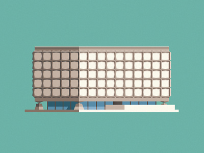 Beinecke Library building design flat geometric illustration library modern university usa vector yale