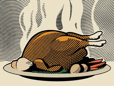 Roast Chicken chicken food illustration menu