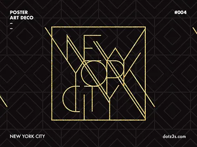 Poster Art Deco / New York 04 art black city deco graphic illustration new night poster york