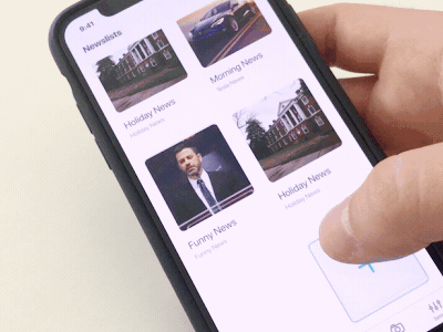 Newslist Interactions cards tiles list concept user experience easy interest search interactive design prototype ios app design machine learning mobile app exploration news app exploration transitions workflow user interface ux ui animation