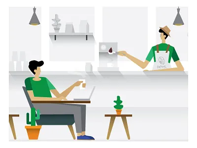 Coffee Lyfe v2 artisan beverage brewery cafe coffee color colours design flat gradient illustration