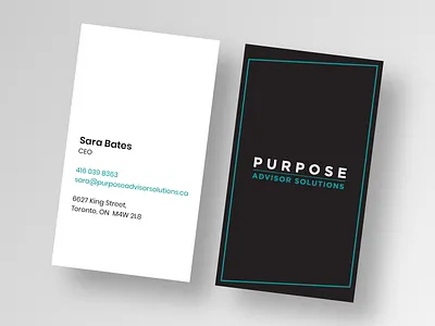 Purpose Advisor Solutions Business Cards black brand branding business card corporate design studio financial services graphic design id logo teal