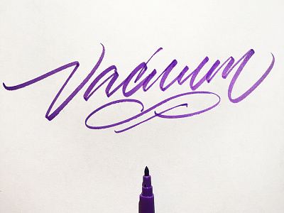 Vacuum brushpen brushscript calligraphy lettering logo logotype signature typography