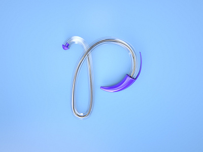 P = Pen 36 days of type 3d cinema4d illustration p pen render type typography c4d