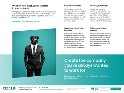 Purpose Advisor Solutions Web Mockup branding corporate id financial services footer homepage navigation ui website