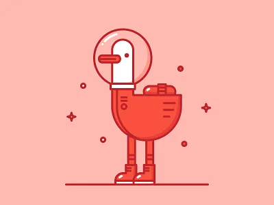 Astronaut goose goose illustration