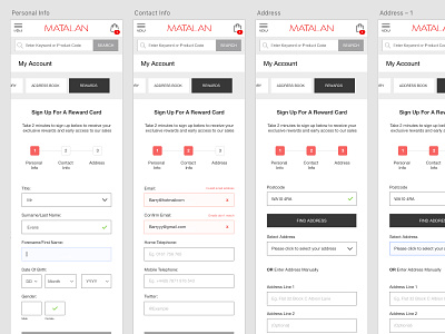 Mobile Form Redesign design ecom ecommerce form prototype ui ux wireframe