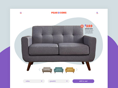 Pear & Sons Product Card card design furniture graphic modern product ui ux web web design website