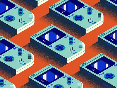 GB Variant gameboy illustration illustrator isometric texture tile vector