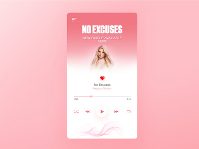 Daily UI: #009 Music Player dailyui interface music music player muzli pink screen songs ui user ux web