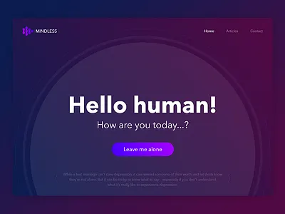 Human Depression Help Page agency clean design heaven photoshop product simple sketch ui ux web
