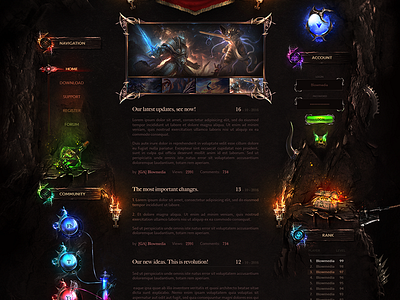 Dark Game Site Template dark design game rpg web