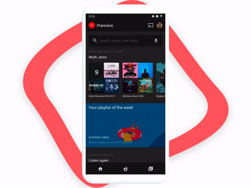 YouTube Music (concept) google google play music music music player redesign youtube