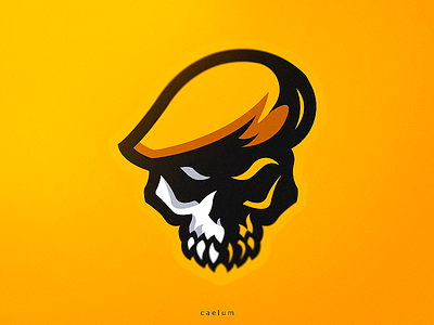 Skull branding caelum esport identity logo mascot sport