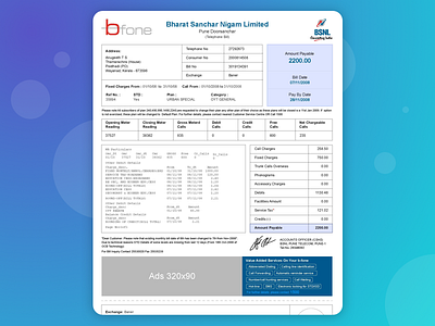 Information Design bill bsnl information design redesign teliphone bill