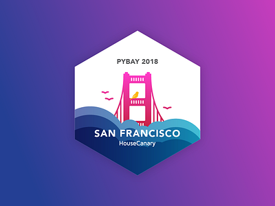 Sticker for PyBay 2018 pybay pycon python san francisco sticker