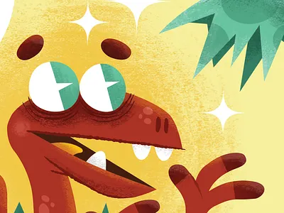 Baby Raptor Closeup digital art dino dinosaurs illustration jurassic park kidlit vector