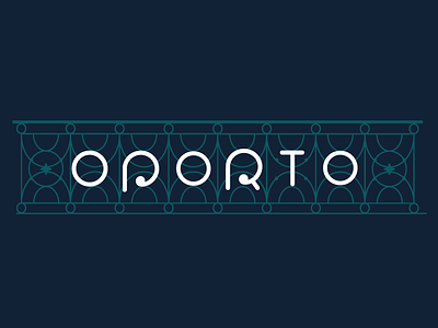 Oporto architecture blue circles city drawing font grid logo porto process type