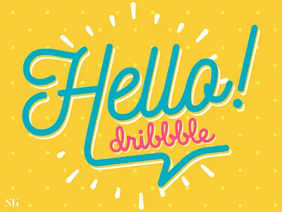 Hello Dribble bienvenida debut first shot illustrator ilustracion welcome