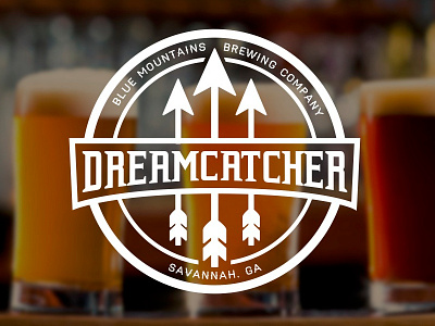 Dreamcatcher Beers alcohol arrows beer branding brewing drinks emblem hops logo seal