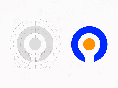 Innovent blue bulb circles idea innovative invent yellow