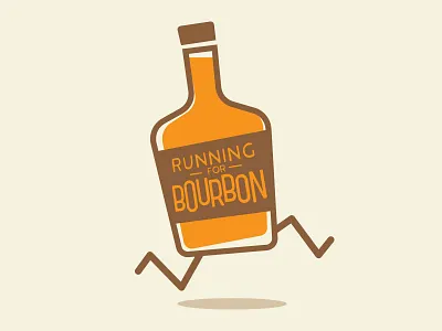 Running for Bourbon design funny graphic design silly t shirt t shirt design