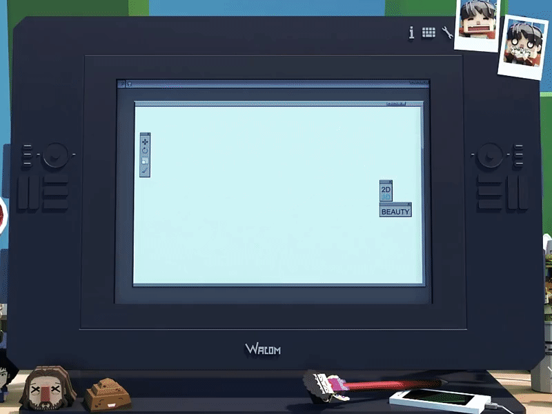 How I Work 3d 3d illustration cintiq click computer lowpoly toys work