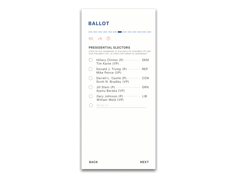 Mobile ballot interaction design product design ui ux